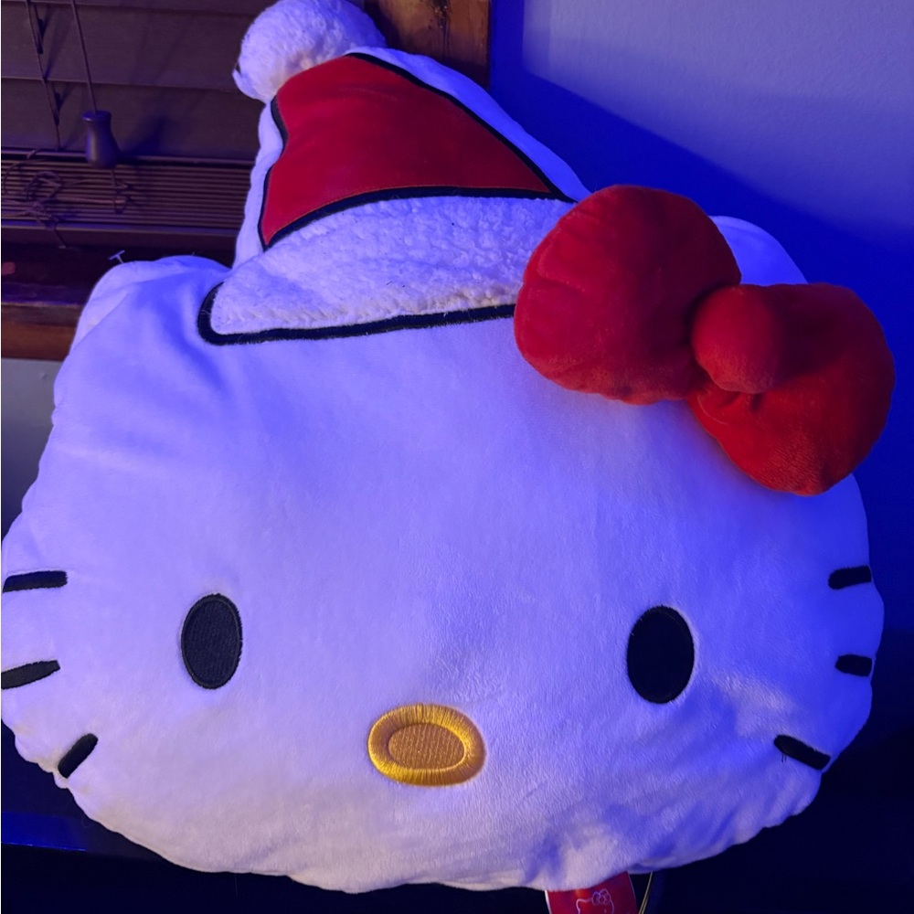 Hello Kitty Festive Pillow - White, Red, and Black